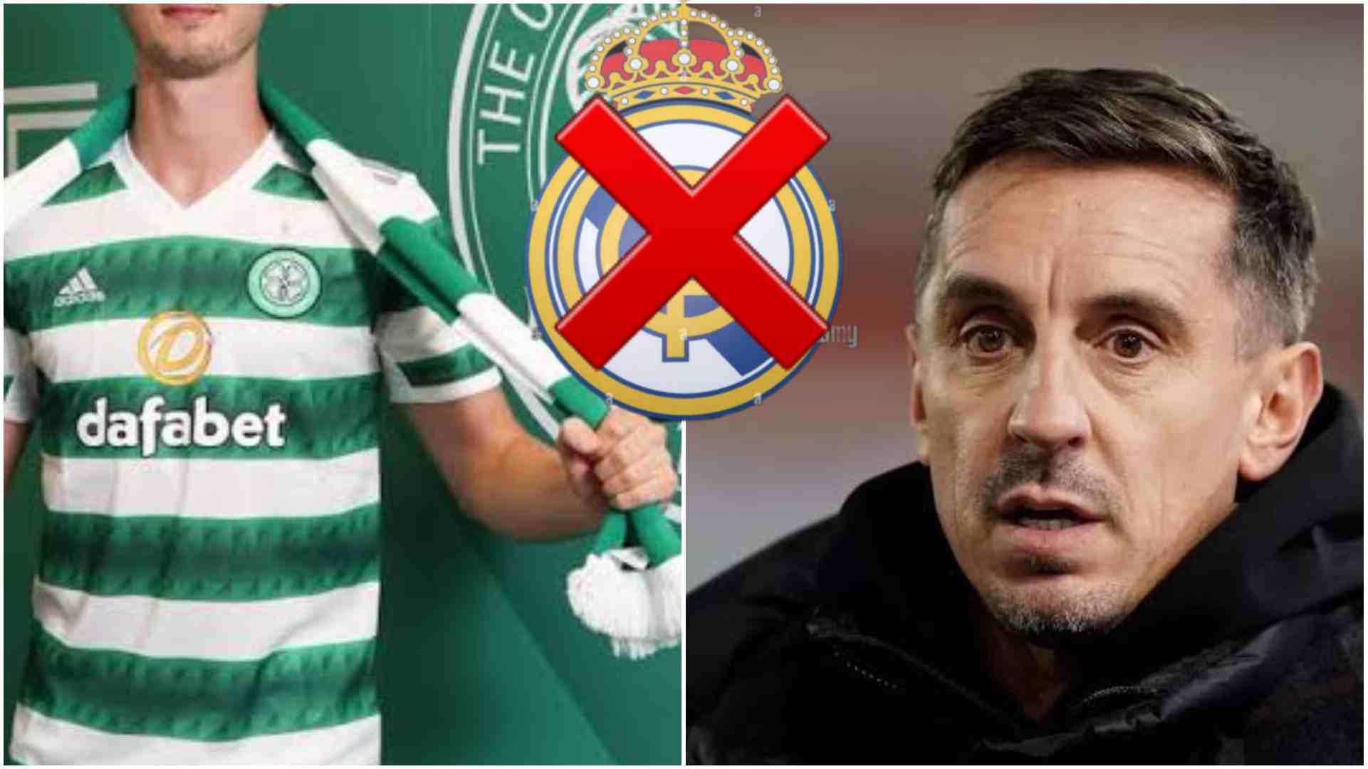 BREAKING – World-class best midfielder in Premier League stuns Gary Neville after rejecting move to European Giants Real Madrid to SIGN for Celtic in Scotland